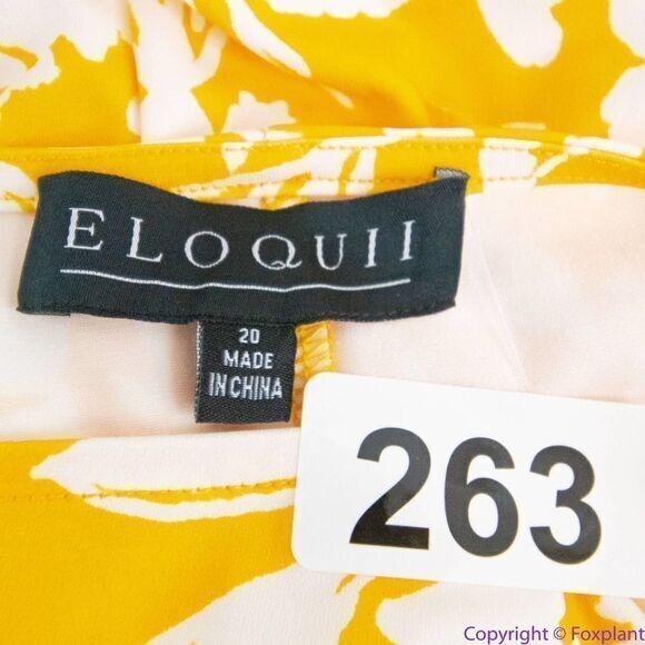 NEW Eloquii yellow floral Dolman Sleeve Maxi Dress with Slit,20 - Picture 11 of 16